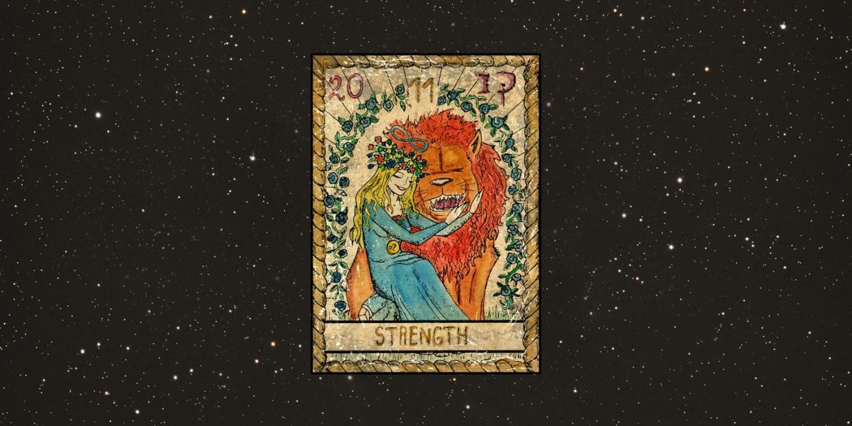 strength tarot card meaning upright, reversed, keywords