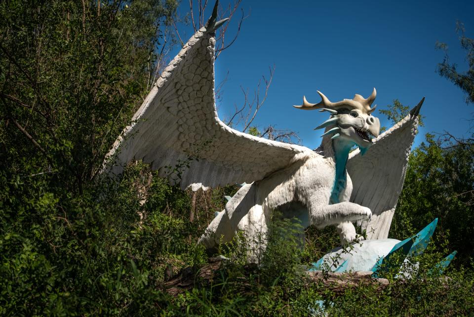 Ice Dragon is one of the robotic dragons that will be on display at the Milwaukee County Zoo from Memorial Day weekend through Labor Day weekend.