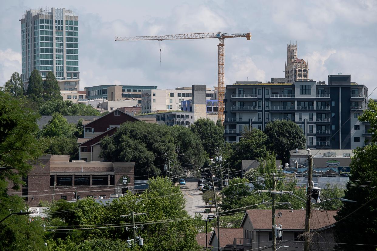 Downtown Asheville is seen from the South Slope Jul 6, 2023.