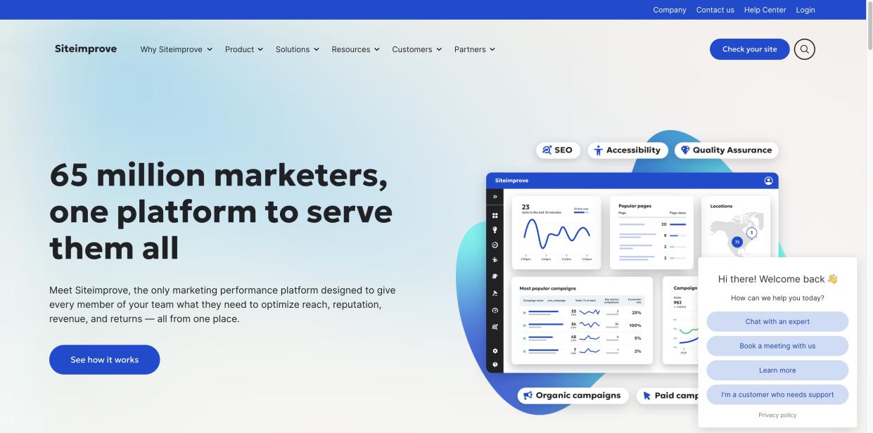  Siteimprove website. 