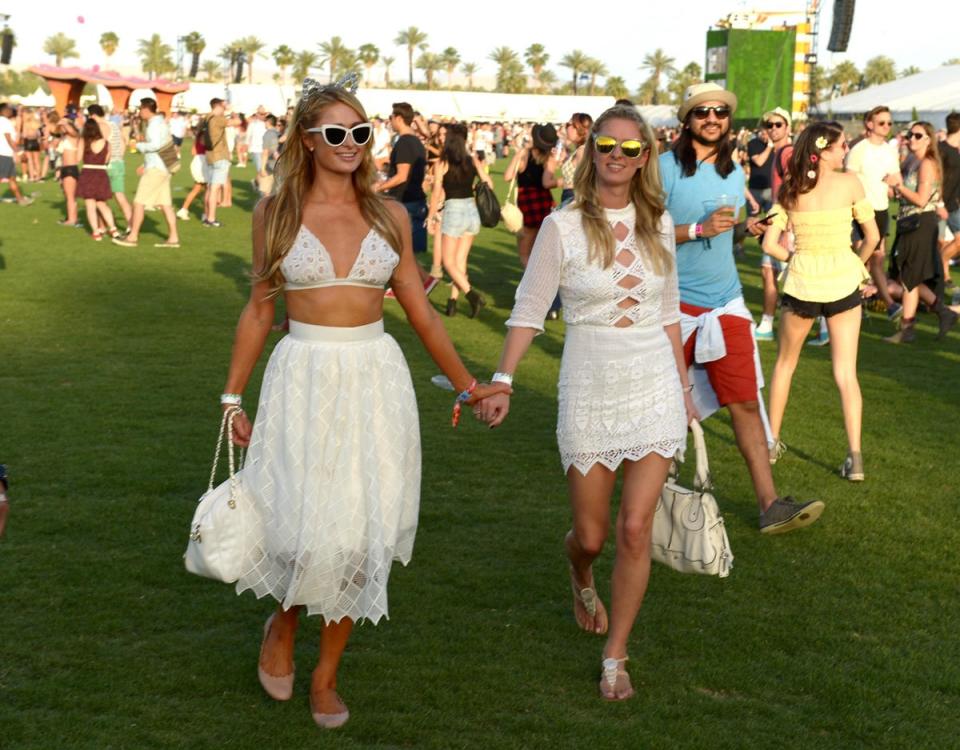 2015<br><br>Paris Hilton and Nicky Hilton attend Coachella in 2015 (Getty Images)