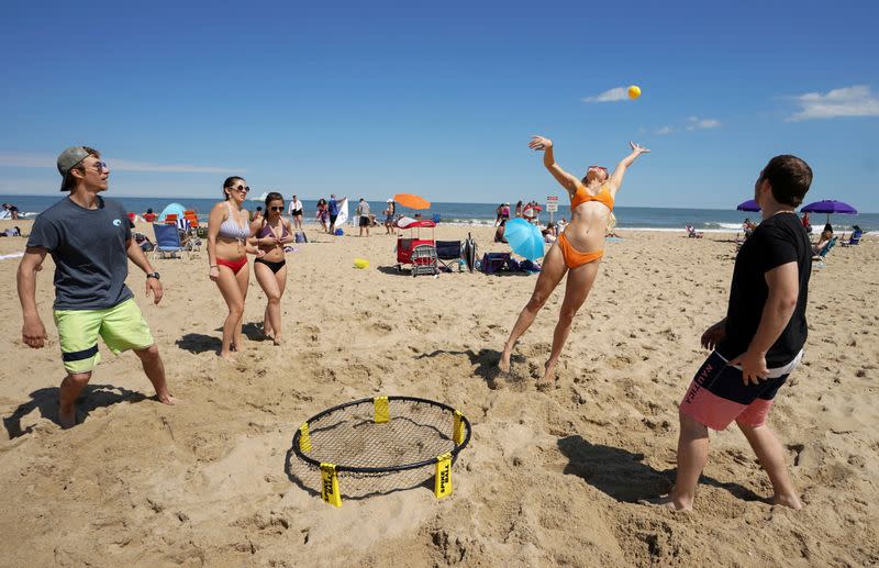 Beachgoers on Memorial Day weekend in Ocean City, Maryland