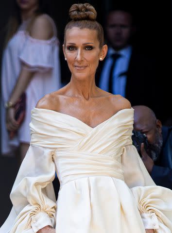 <p>Claudio Lavenia/Getty</p> Celine Dion is seen outside Alexandre Vauthier show during Paris Fashion Week - Haute Couture Fall Winter 2019/2020 on July 02, 2019 in Paris, France.