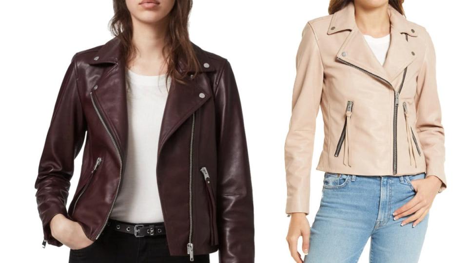 This moto jacket comes in two luxe shades—and it's made of genuine leather.