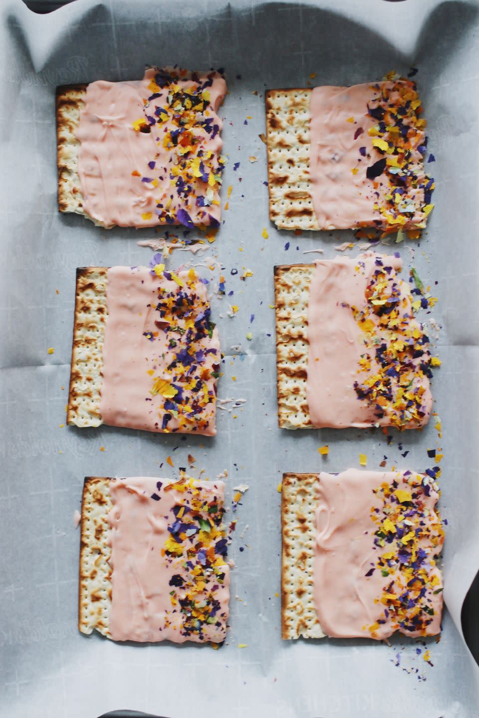 easy passover dessertspink chocolate matzah place cards