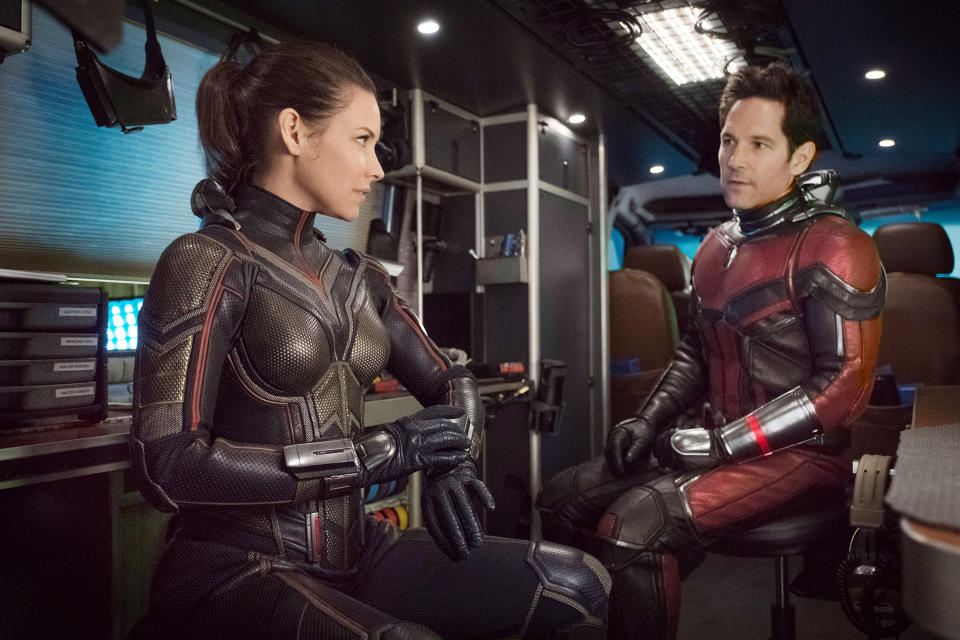 dressed in their pym particle suits, Hope and Scott sit down for a discussion