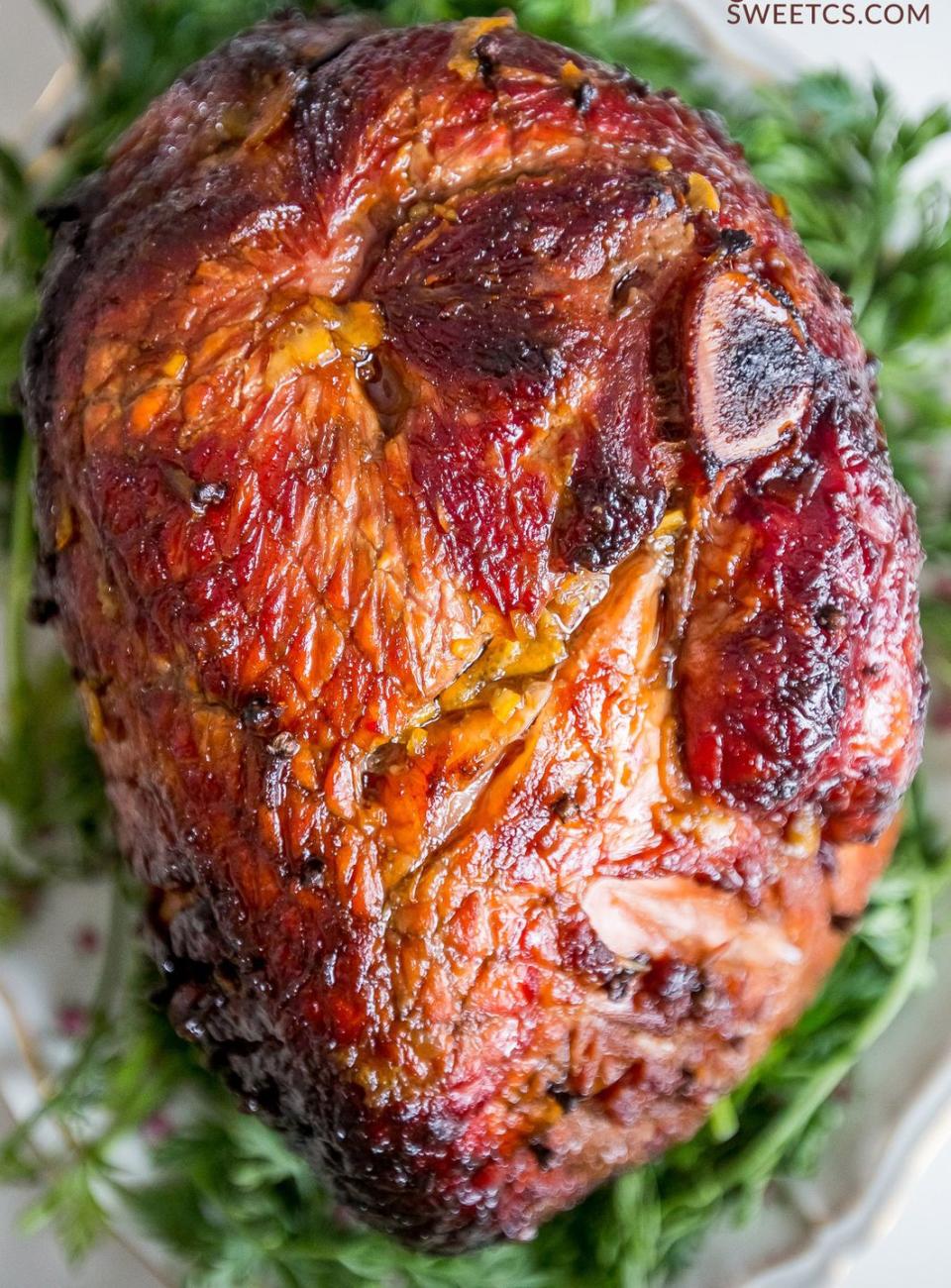 Bourbon Molasses Glazed Ham