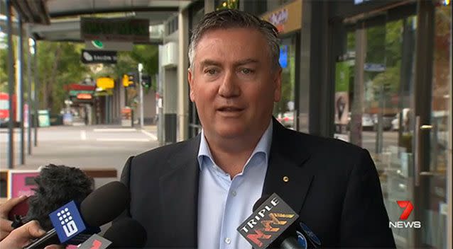 Eddie McGuire has grand plans for a future AFL stadium opposite the MCG. Photo: 7News