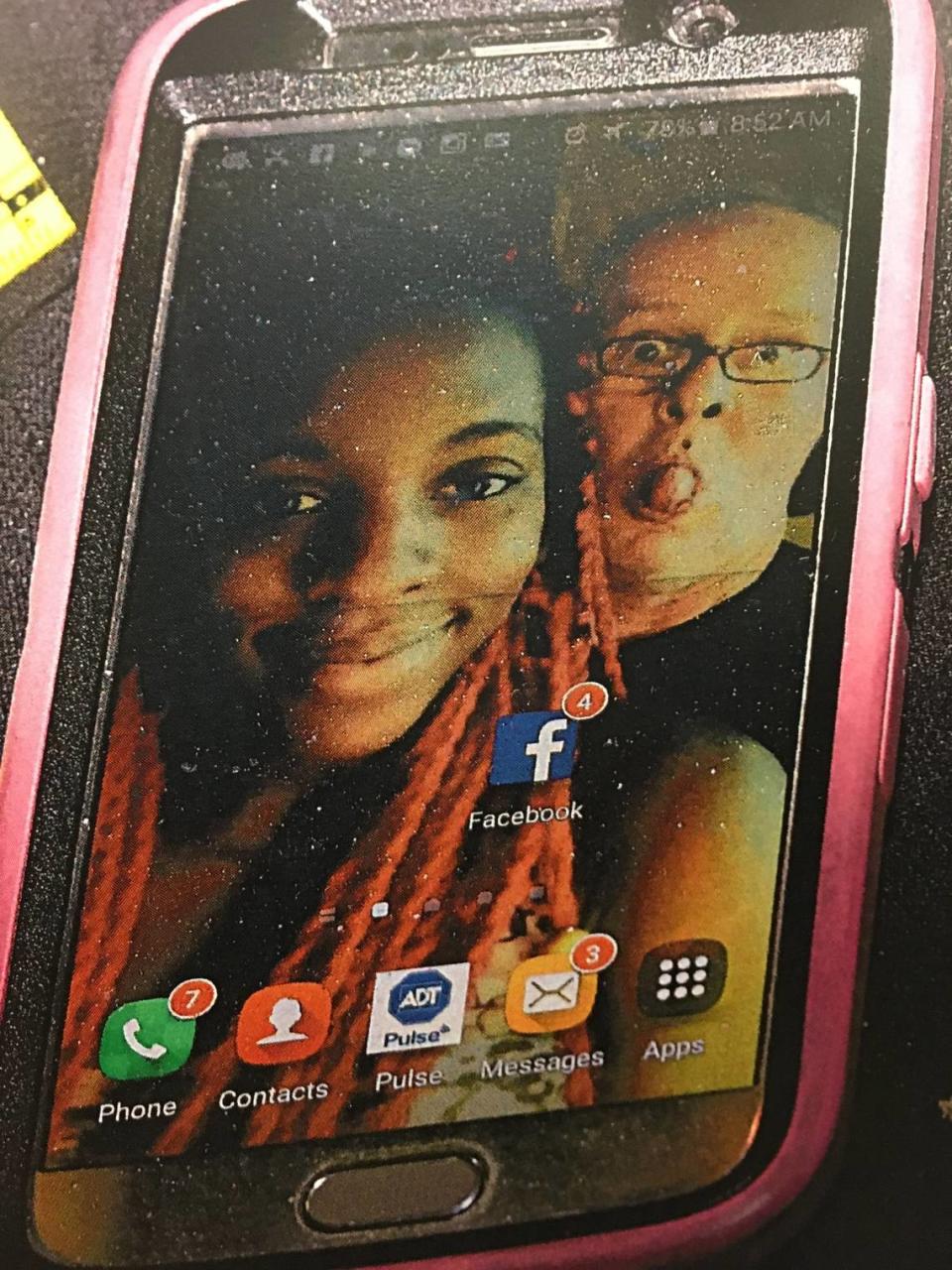 Wes Scott, a longtime Observer carrier, had this screen shot on his cell phone on the night he was shot and killed. The photo shows the 65-year-old Scott and his girlfriend Rosa Young.