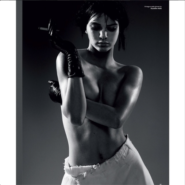 <p>With a cigarette in hand, Kendall goes topless for Love Magazine.</p>