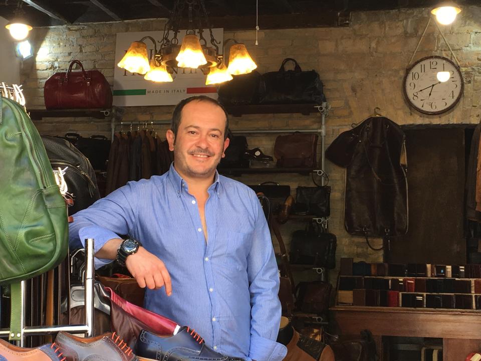 Federico Placidis' family has owned leather goods stores in Rome for 50 years. He describes Trump as a "strong man." (Photo: SV Date/Huffington Post)