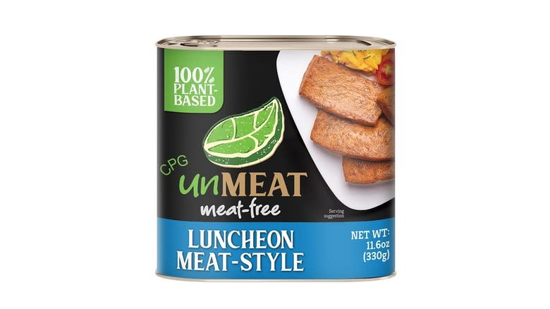can of Unmeat luncheon slices