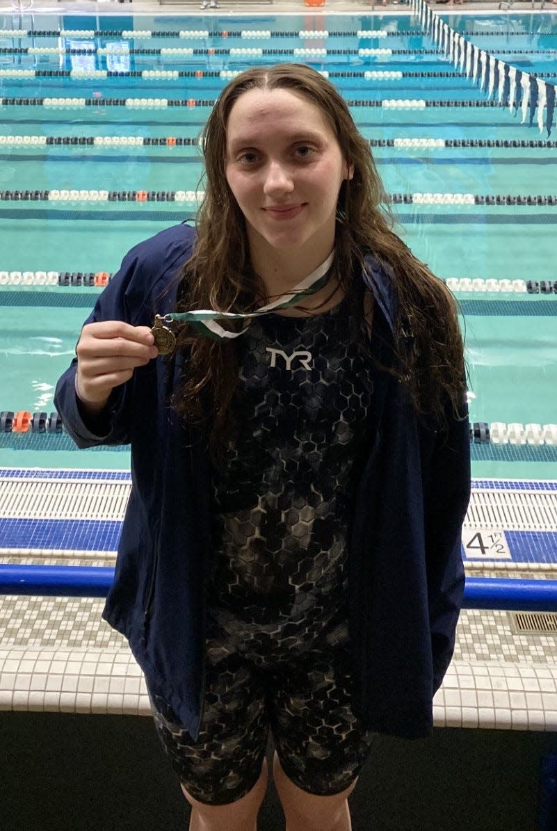St. Thomas Aquinas junior Skylar Knowlton won the Division II state championships in the 200- and 500-yard freestyles at Saturday's state meet at the University of New Hampshire.