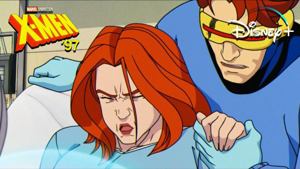 Jean Grey having her baby in X-Men '97