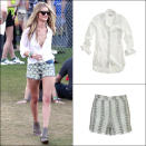 <div class="caption-credit"> Photo by: Harper's Bazaar</div><div class="caption-title">Rosie Huntington-Whiteley's Embellished Shorts</div>The model's festival ensemble is the perfect starting point for rooftop fêtes. Take your best white blouse, leave a few of the top buttons open and wear it with ornate shorts that are equal parts casual and opulent. <br> <br> <b>Shop it: Madewell</b> shirt, $60, <a rel="nofollow noopener" href="http://www.madewell.com/madewell_category/SHIRTSTOPS/exboyfriendshirts/PRDOVR%7E58596/58596.jsp?link=emb&dom=yah_life&src=syn&con=blog_blog_hbz&mag=har" target="_blank" data-ylk="slk:madewell.com;elm:context_link;itc:0;sec:content-canvas" class="link ">madewell.com</a>; <b>Topshop</b> shorts, $100, <a rel="nofollow noopener" href="http://us.topshop.com/webapp/wcs/stores/servlet/ProductDisplay?catalogId=33060&storeId=13052&productId=5580973&langId=-1&sort_field=Relevance&categoryId=208645&parent_categoryId=208580&pageSize=20&refinements=category%7E%5B220484%7C208645%5D&noOfRefinements=1&siteID=J84DHJLQkR4-7qdD9d8Sv70HZCnjWhBVsg&cmpid=aff_ls_tsus&_$ja=tsid:21416%7Cprd:J84DHJLQkR4?link=emb&dom=yah_life&src=syn&con=blog_blog_hbz&mag=har" target="_blank" data-ylk="slk:topshop.com;elm:context_link;itc:0;sec:content-canvas" class="link ">topshop.com</a>. <br> <br>