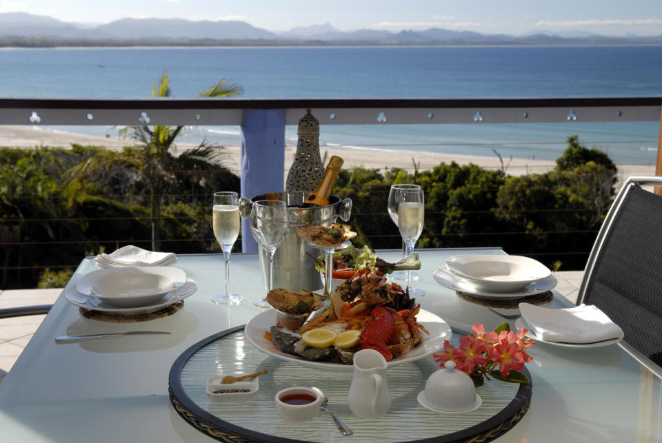 Enjoy an elegant dinner in Byron Bay. Image: Getty