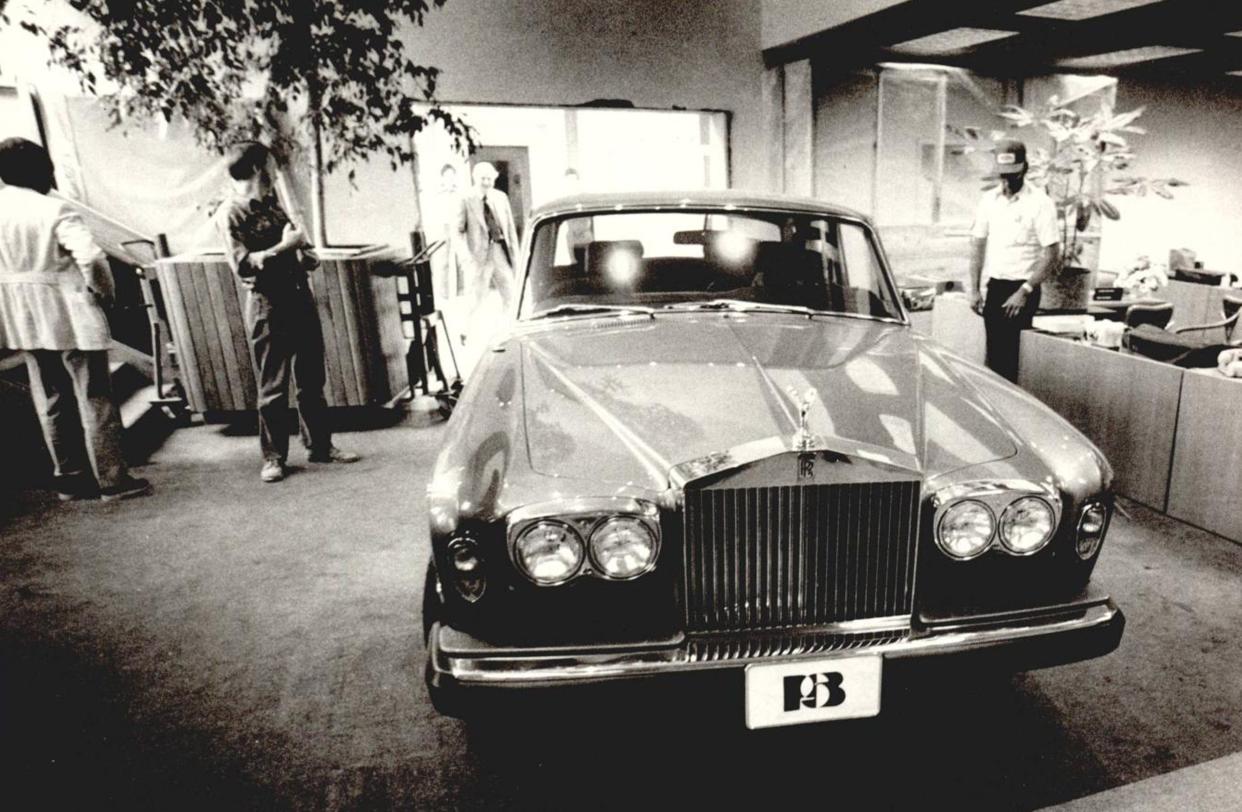 Penn Square National Bank drove in a Rolls Royce Monday as an added inducement to customers with large accounts during a 1979 promotion. Oklahoman Archives