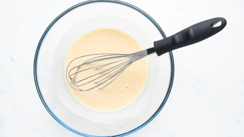 crepe batter in bowl