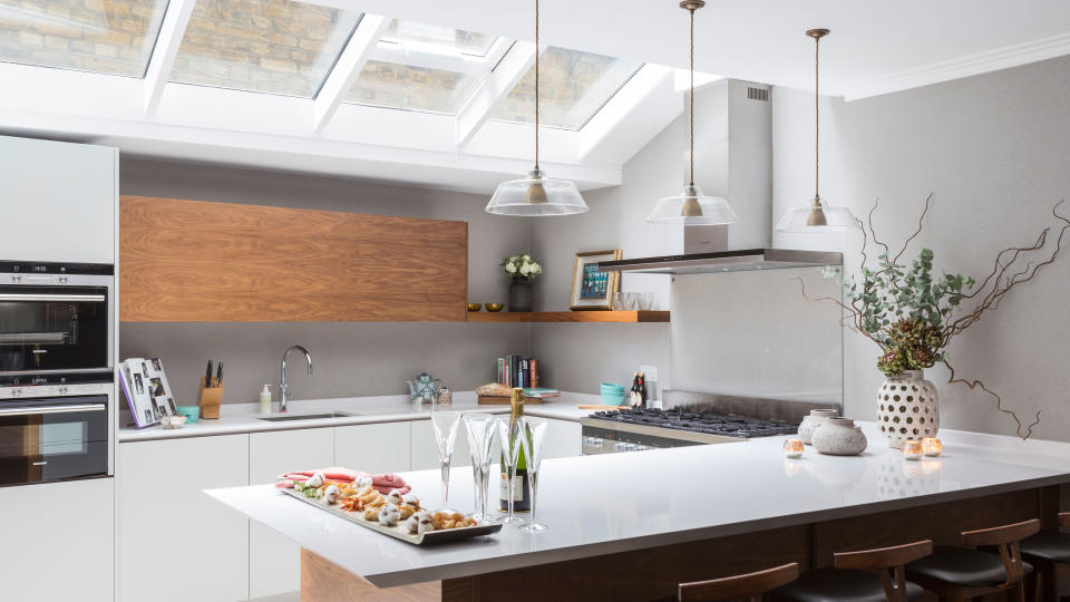  modern kitchen with microwave 