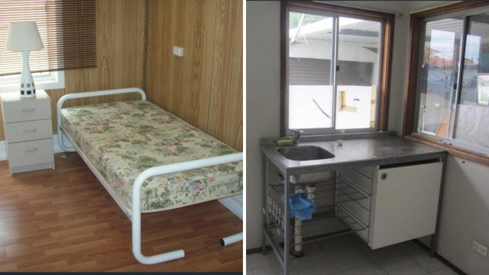 A composite image of two rental properties Aussies on Centrelink could afford.