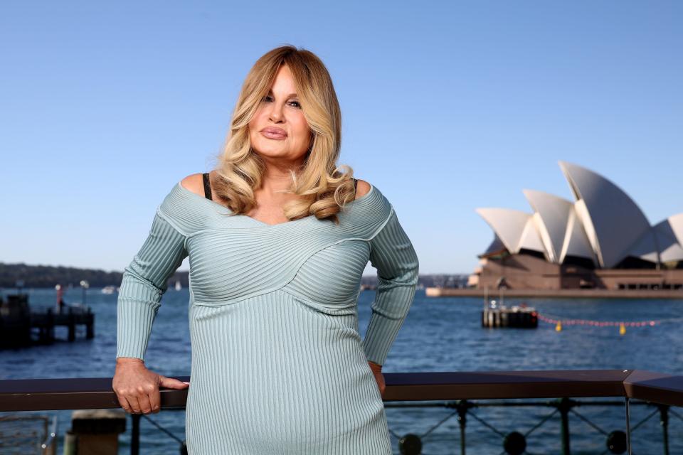 June 10, 2023 : Jennifer Coolidge attends a press conference at Park Hyatt Hotel ahead of appearing at a Vivid Ideas event in Sydney, Australia.