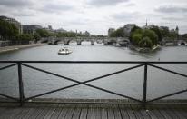 The railings of the Pont des Arts after the 'love padlocks' were removed in Paris, on June 1, 2015