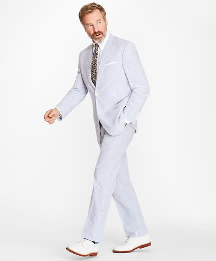 Madison-Fit Stripe Seersucker Suit