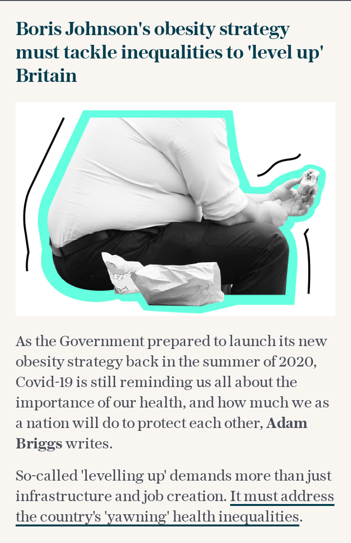 Boris Johnson's obesity strategy must tackle inequalities in order to 'level up' Britain