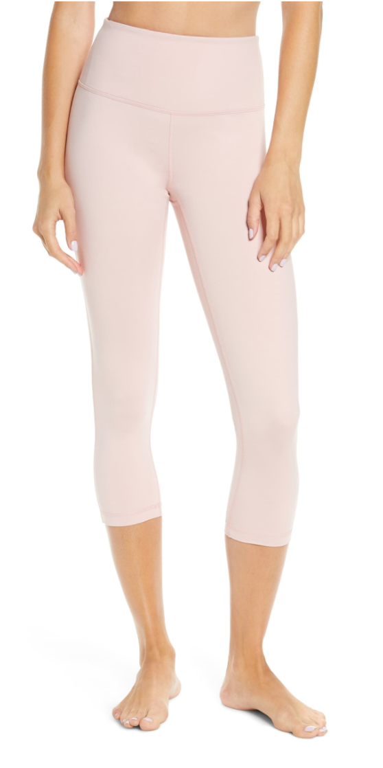 Zella Studio Crop Lite Leggings in Pink/Silver