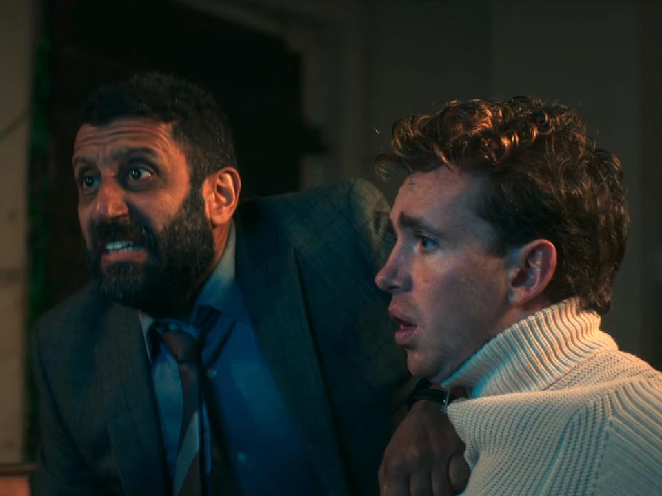 Adeel Akhtar as Detective Sami Kierce and Laurie Kynaston as Corey Rudzinski in Netflix's "Fool Me Once."