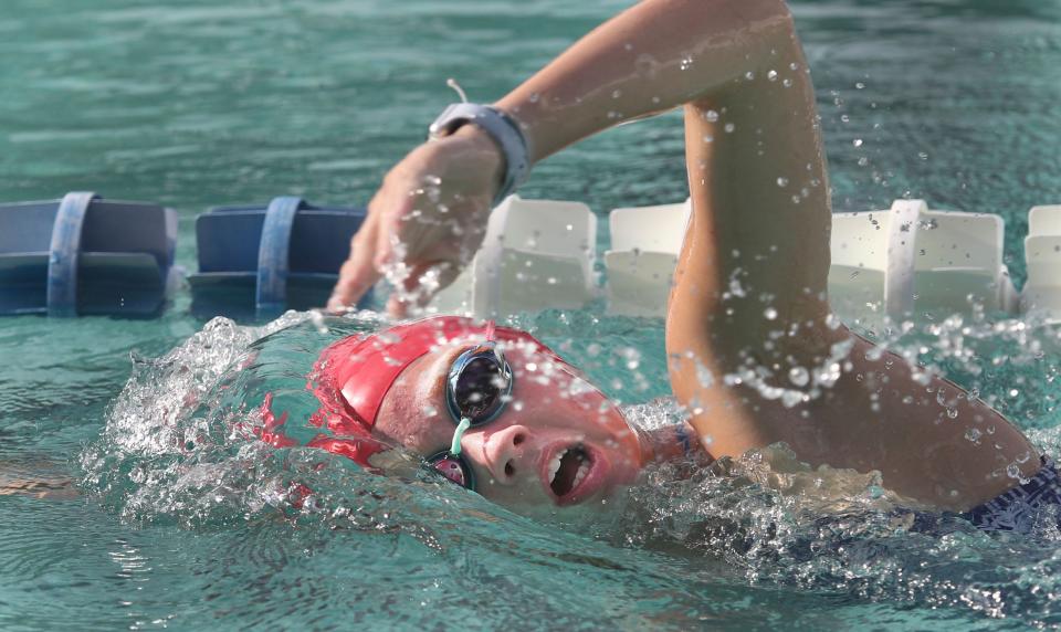 Seabreeze swimmer Adelynn Smurdon, Monday, Sept, 18, 2023 during practice at the Ormond Beach YMCA.