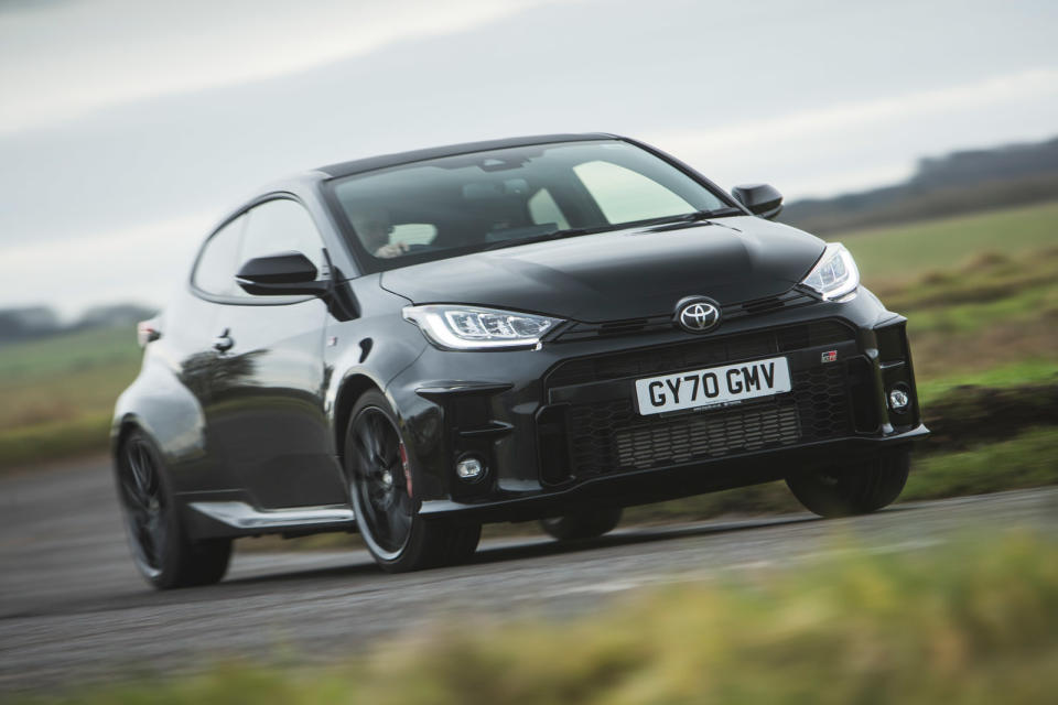 <p class="xmsonormal"><span>Toyota’s GR Yaris follows in the wheel tracks of the likes of the Subaru Impreza WRX and Mitsubishi Evo as a rally-bred extrovert that’s captured the hearts of keen drivers. It’s not hard to see why when the GR Yaris packs 257bhp, four-wheel drive and takes just 5.5 seconds to get from a standstill to 62mph.</span></p><p class="xmsonormal"><span>Demand for the GR Yaris has kept values at or above list prices until very recently. Now, look hard and you can find a GR Yaris for around <strong>£27,000 </strong>to save a small amount on the cost of a new one.</span></p>