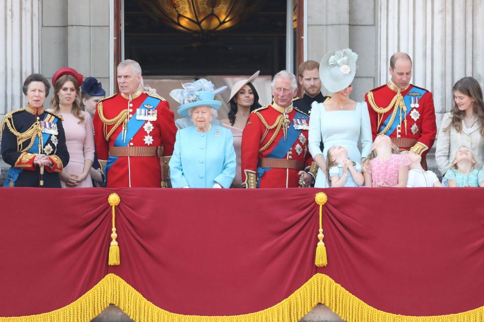 <p>The royal family up on the balcony.</p>