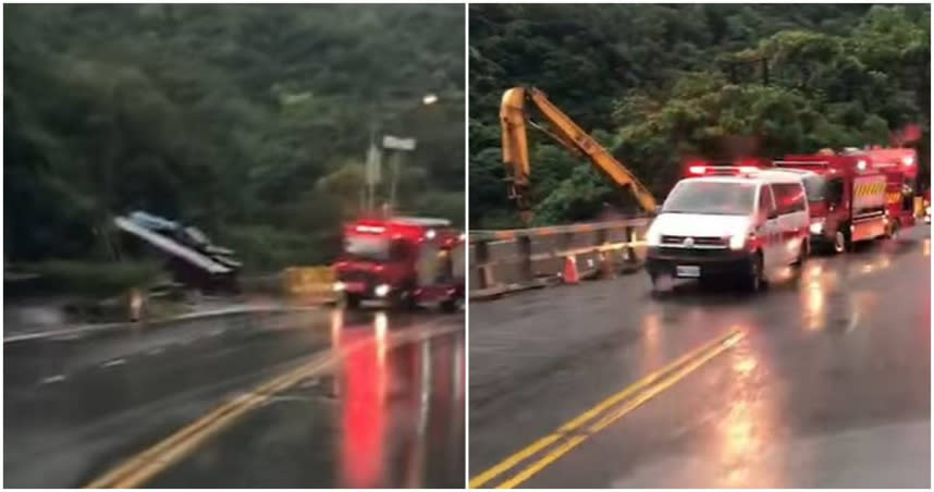 2貨車在蘇花公路發生意外。（圖／翻攝《蘇花公路即時路況》臉書）