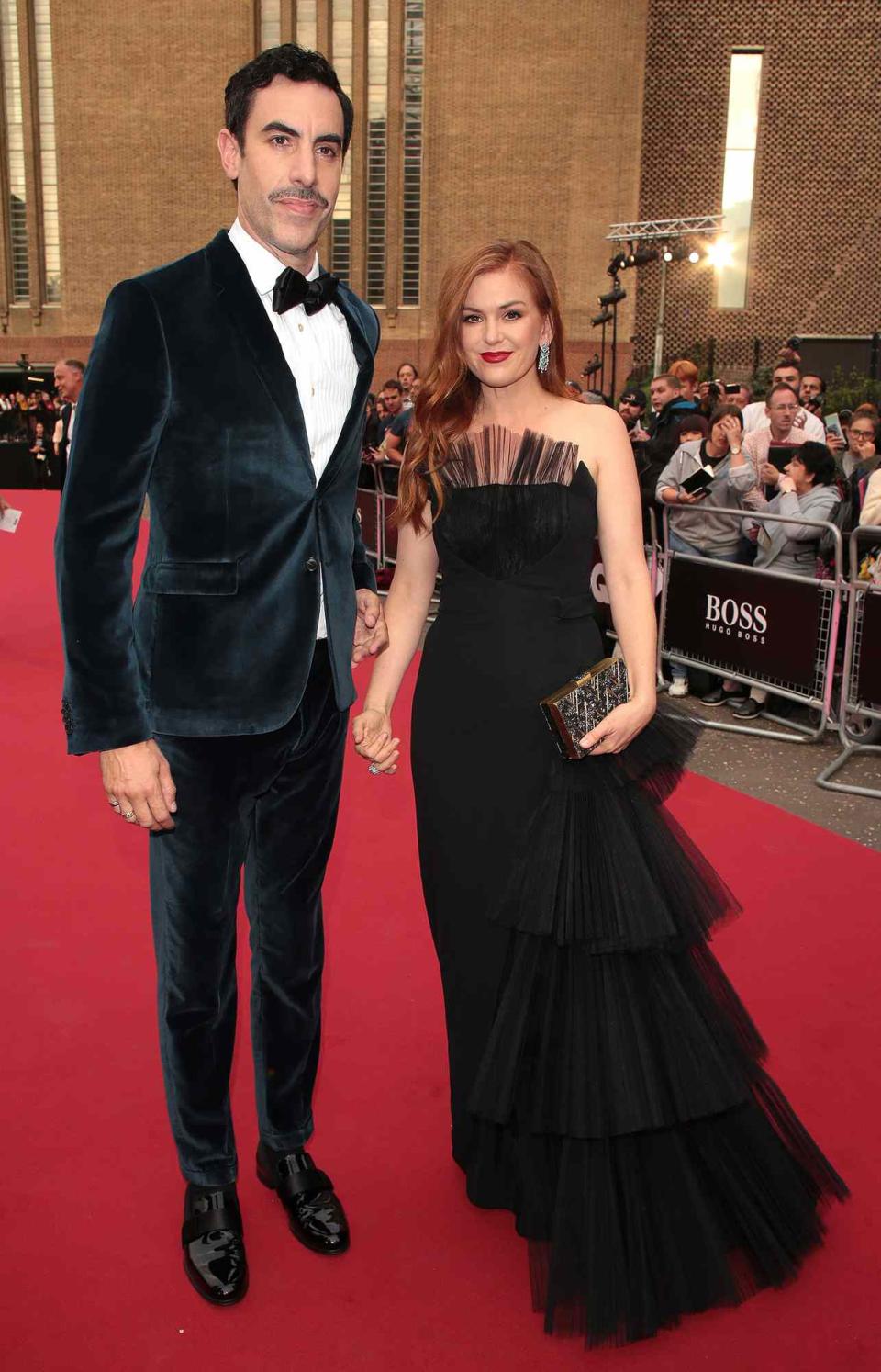 Sacha Baron Cohen and Isla Fisher seen attending GQ Men of the Year Awards at Tate Modern on September 5, 2018 in London, England