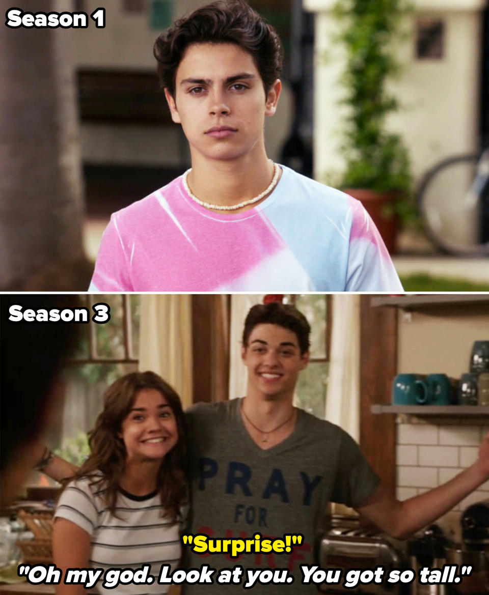 Jake T Austin as Jesus in The Fosters vs Noah Centineo as Jesus and his family remarking on how tall he's gotten