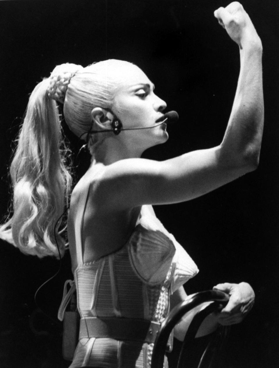 Madonna’s iconic cone corset during her ‘Blonde Ambition’ tour [Photo: Getty]