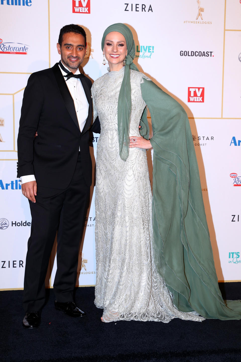 Susan Carland says there’s often misconceptions surrounding Islam, and she’s sometimes asked very ‘unusual’ questions about her decision to wear a head scarf or hijab – pictured here with husband Waleed Aly at the 2018 TV Week Logie Awards. Source: Getty