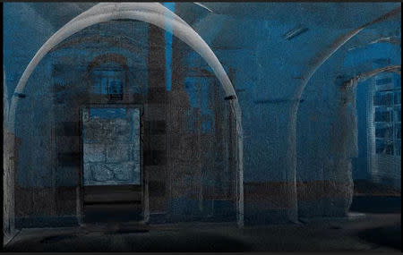 A still image taken from handout video footage obtained by Reuters TV on March 14, 2019 shows a 3D model, created using advanced technologies, of the Cenacle, a hall revered by Christians as the site of Jesus' Last Supper, in Mount Zion near Jerusalem's Old City. Courtesy SCIENCE AND TECHNOLOGY IN ARCHAEOLOGY AND CULTURE RESEARCH CENTER, THE CYPRUS INSTITUTE via REUTERS