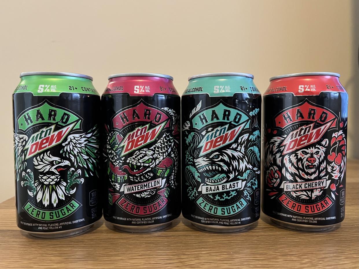 all four flavors of hard mountain dew