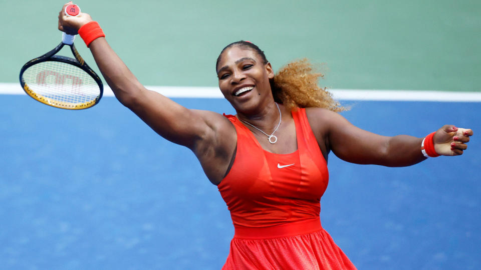 Seen here, Serena Williams made it comfortably through to the second round of the US Open.