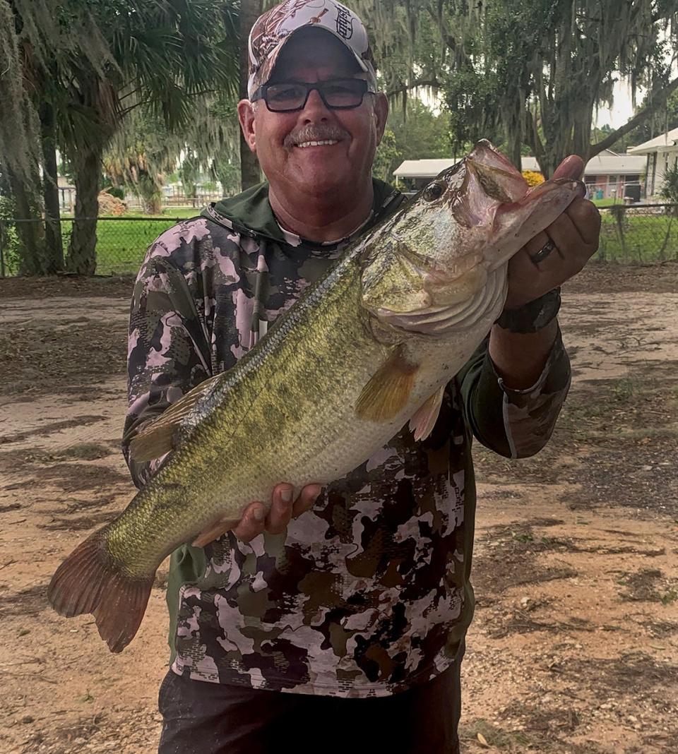 Will Cowart had big bass with this 9.90 pounder to help him and his partner Travis Williams to a total weight of 23.21 pounds to win first place in the Mosaic Bass Club tournament June 25 at Lake Reedy. 