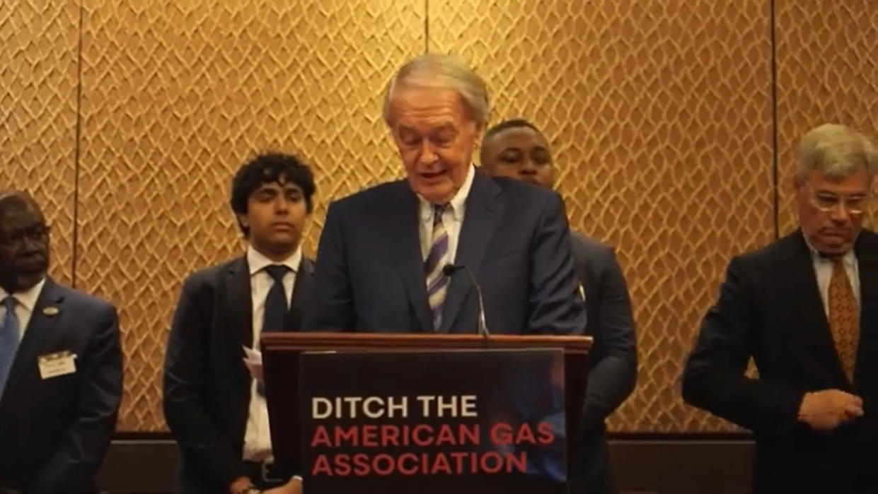 Sen. Ed Markey, D-Mass., speaks during an event hosted by Gas Leaks