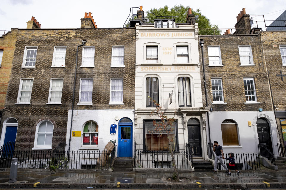 Renting Front of Georgian homes and small businesses in Whitechapel on 7th September 2022 in London, United Kingdom. Housing in London is a very important contributing factor and measure in the economy as house prices continue to rise, while there is a shortage of housing stock, so while rental and home ownership is very expensive the inner-city property market always continues to rise, pricing many people of lower incomes out of owning their own homes. (photo by Mike Kemp/In Pictures via Getty Images)