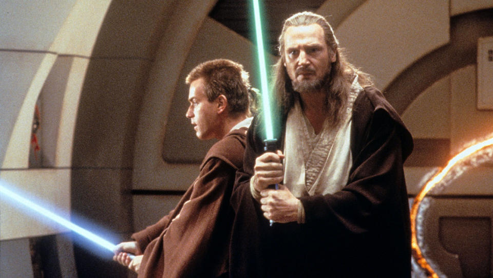 Ewan McGregor and Liam Neeson in 1999’s Star Wars: Episode I — The Phantom Menace. - Credit: Lucasfilm Ltd./Courtesy Everett Collection