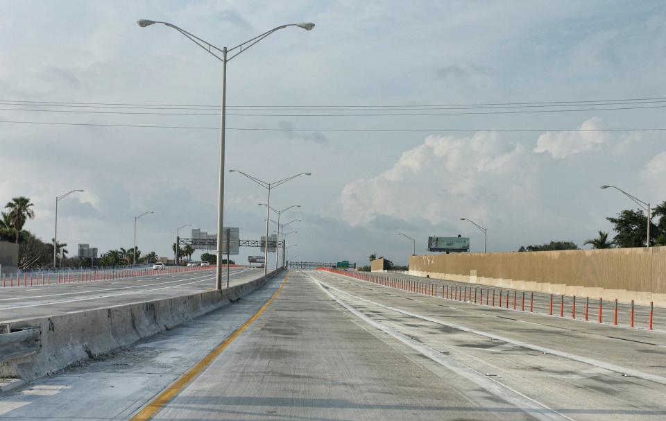 Interstate I-95 headed north out of Miami shows very light traffic due to Florida residents quarantining amid the coronavirus outbreak.