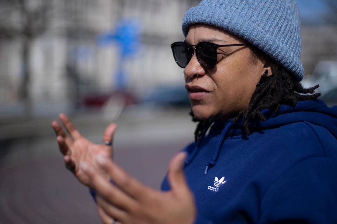 Kentucky state Rep. Keturah Herron, D-Lousivlle, is photographed at Jefferson Square Park in downtown Louisville.