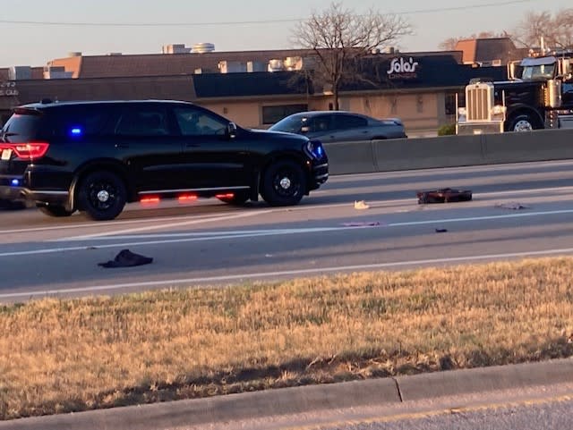 A man was hit by a vehicle while crossing Kellogg near Ridge Road on Thursday, March 28, 2024. (KSN Photo)