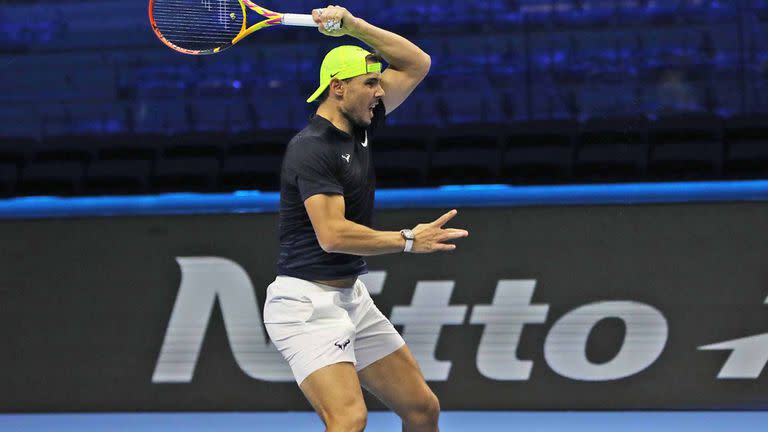 Rafael Nadal entrenándose en Turín: el español buscará su primer título de ATP Finals, el único trofeo grande que le falta a su extraordinaria carrera