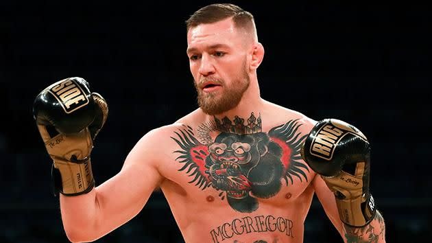 McGregor practices boxing. Pic: Getty